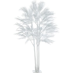 J-line - Boom Palm Bladeren 3 Stammen Staal Zilver Large - 180x180x250cm