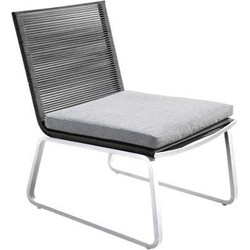 Kome lounge chair alu white/rope light grey/akarui - Yoi