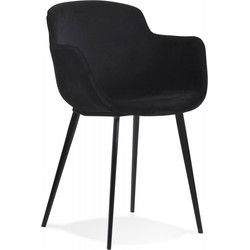 Stoel met armleuningen ARMADA 59x54x80 cm Zwart