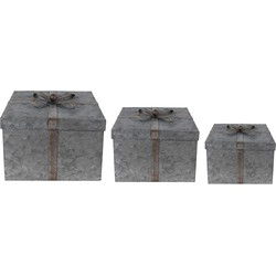 Clayre & Eef Opbergdoos Grijs Metaal