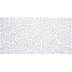 Badmat - antislip - wit - druppel motief - 39 x 77 cm - Badmatjes
