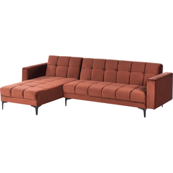 Beliani ALNES - Slaapbank-Rood-Fluweel
