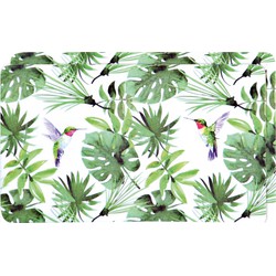 Kesper Ontbijtbordjes/broodplankje - 2x - tropische print - 14 x 24 cm - Placemats
