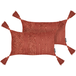 VALVARIA - Sierkussen set van 2 - Rood - 30 x 50 cm - Katoen
