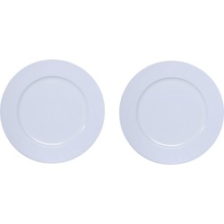 6x Ronde diner/kerstdiner onderborden wit glimmend 33 cm - Onderborden