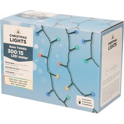 LED twinkelende buitenverlichting kleur 300 lampjes - Kerstverlichting kerstboom