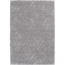 Vercai Rugs Jay Collectie - Hoogpolig Vloerkleed - Microfiber Tapijt voor Woonkamer - Microfiber Polyester - Zilver - 155x220 cm