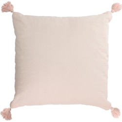 Kave Home - Kussenhoes Eirenne roze katoen en linnen 45 x 45 cm