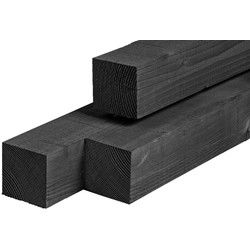 Paal douglas zwart geimpregneerd 9,0x9,0x300 cm Tuindeco