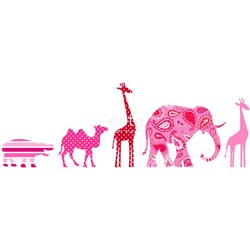 ESTAhome XXL behangrand dieren roze - 50 x 400 cm - 155802