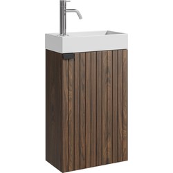 Badplaats Toiletmeubel Bosco 40 x 22 cm - Walnoot - Fonteinmeubel met Wastafel