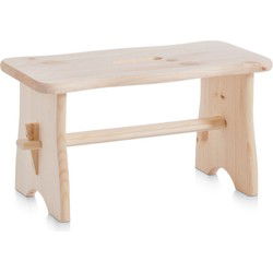 Zeller Houten voetenbankje/krukje - 39 x 19 x 21 cm - Bijzettafeltje - Huishoudkrukjes