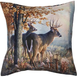 Clayre & Eef Kussenhoes  45x45 cm Bruin Polyester Vierkant Rendieren Sierkussenhoes