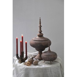 PTMD Bloempot Eben - 32x32x61 cm - Ijzer - Brons