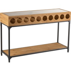 J-line - Console Voor Wijnflessen Hout Naturel - 120x38x76.5cm