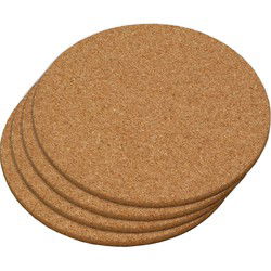 Kesper ronde pannen onderzetters - 4x - van kurk - D20 cm - 1 cm dik - Panonderzetters