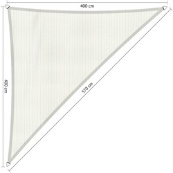 Compleet pakket: Shadow Comfort 90 graden driehoek 4x4x5.7m Arctic White met RVS Bevestegingsset en buitendoek reiniger