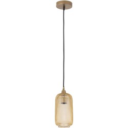 PTMD Juliet Hanglamp - 16 x 16 x 37 cm - Glas - Goud