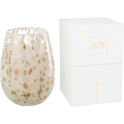 J-line - Geurkaars Mia Wit/mix Glas Large - 20x20x32.5cm