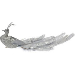 Clayre & Eef Decoratie Vogels 30x9x9 cm Zilverkleurig Kunststof