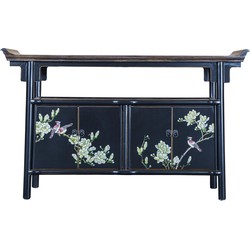 Fine Asianliving Chinese Dressoir Zwart Handgeschilderd B143xD37xH87cm