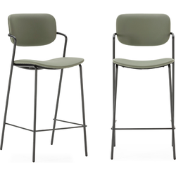 Set van 2 krukken met zwarte metalen poten H66 cm - MAIKA