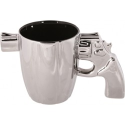 Koffiemok pistool met loper zilver - Bekers