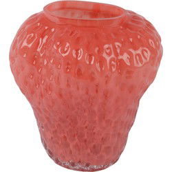 Vaas glas l24b19h25,5 cm rood