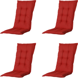 Madison -  Tuinstoelkussen Lage Rug Basic red - Ca. 105x50 cm - Set van 4