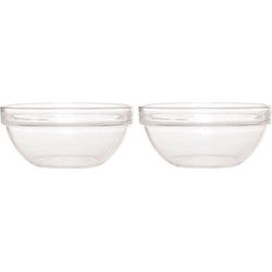 Luminarc Saladeschaal - 2x - glas - serveerschaal rond - 20 cm - Saladeschalen