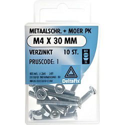 M.schroef moer pk m4 30mm 10st