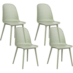 EMORY - Eetkamerstoelen set 4 - Lichtgroen - Synthetisch
