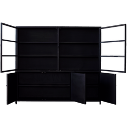 Vitrinekast Metaal - Zwart - 210x50x190cm - Beau - Giga Meubel