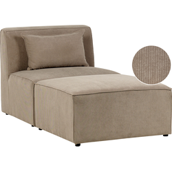 Beliani LEMVIG - Chaise longue-Beige-Corduroy