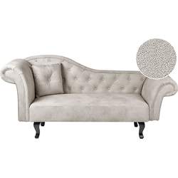 Beliani LATTES - Chaise longue-Beige-Fluweel