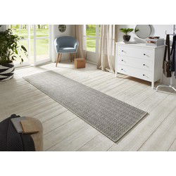 Loper Laagpolig Sisal Look - Geschikt voor Binnen & Buiten - Grijs / Antraciet - 80x450 cm