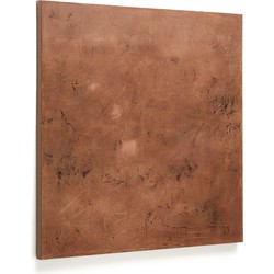 Kave Home - Abstract canvas Sabira verweerd koper 100 x 100 cm