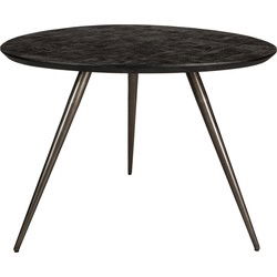 PTMD Fieron Black Wooden Dining Table Organic Round