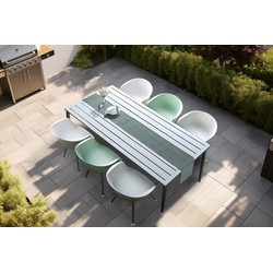 Feel Home - Luxe eettafel voor buiten - 200x90 cm - Met 6 kuipstoelen