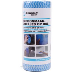 Benson 50x Reinigingsdoekjes / schoonmaakdoekjes op rol - Blauw - Vaatdoekjes