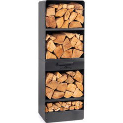 CookKing Stalen haardhoutrek Vento - 40x30x120cm - Zwart