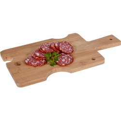 Excellent Houseware Borrelplank/kaasplank - speels model - bamboe hout - 29 x 15 cm - serveerplank - Serveerplanken