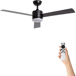 Plafondventilator Emil met verlichting - Ø132cm - 6 snelheden - Afstandsbediening - Zwart