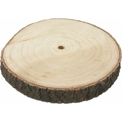 HBX Natural Living Kaarsenbord/decoratie dienblad - houten boomschijf - D45 x H3 cm - Kaarsenplateaus