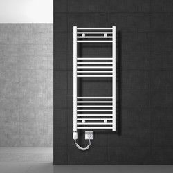 ECD Germany Badkamerradiator elektrisch met verwarmingselement - 500 x 1200 mm - wit - gebogen met zijaansluiting