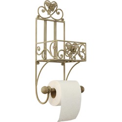 Clayre & Eef WC Rol houder  20x15x43 cm Beige Ijzer Toiletrolhouder