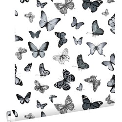 ESTAhome behang vlinders zwart en wit - 53 cm x 10,05 m - 138512