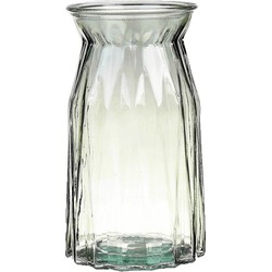Bellatio Design Bloemenvaas - helder groen transparant glas - D12 x H20 cm - Vazen