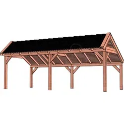Trendhout douglas kapschuur De Stee, 730 x 360 cm
