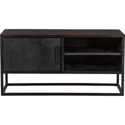 Starfurn Tv meubel Denver Black 100 cm | Mangohout en staal
